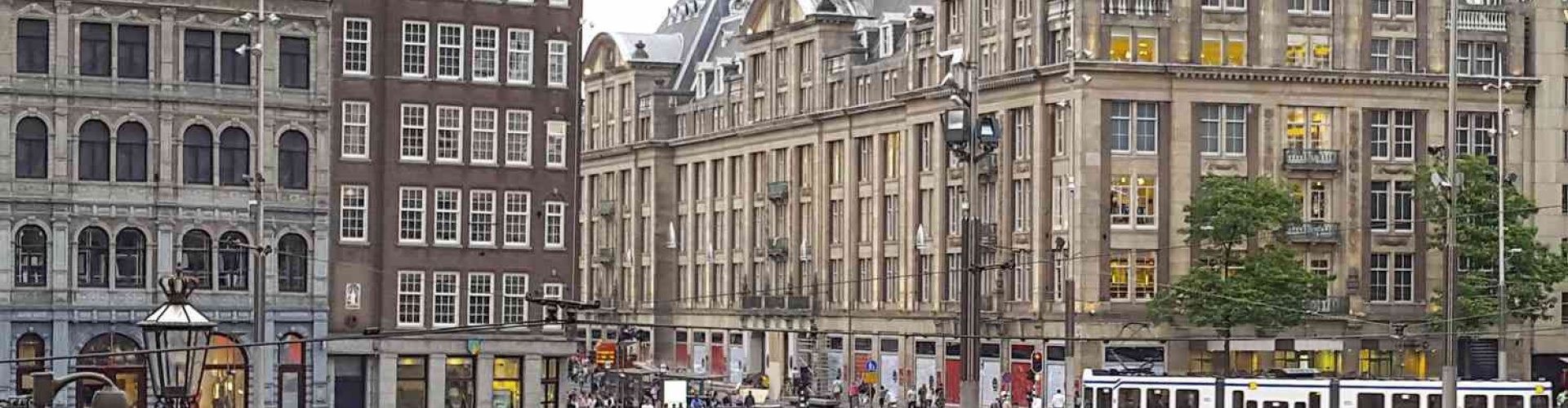 Scenic view of Amsterdam canal at sunset