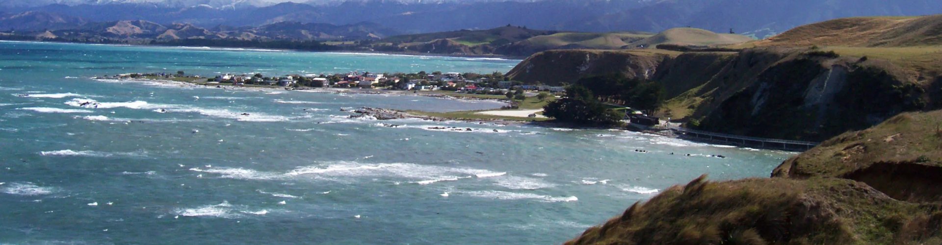Scenic coastline of Kaikōura at sunset